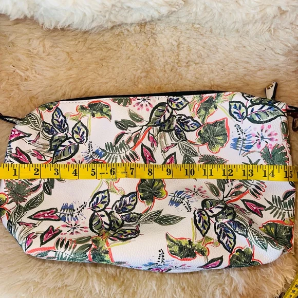 EUC GH Bass & Co Floral Pebble Leather Floral 3 In 1 Shoulder Tote Purse - Picture 13 of 15